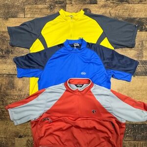 Louis Garneau Pearl Izumi Mens Cycling Jerseys Short Sleeve Zip Lot of 3 XL